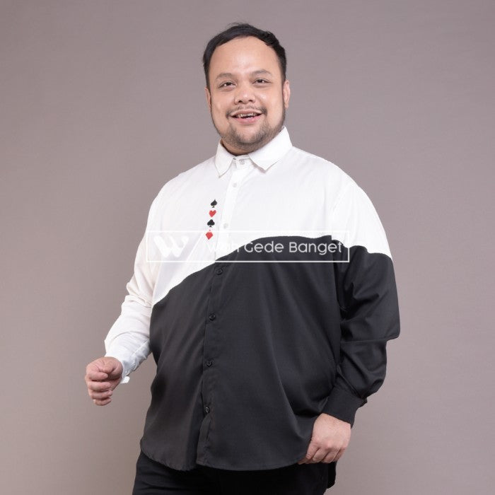 Kemeja Pria Kombinasi Jumbo Big Size Ukuran Besar XXL XXXL WGB Chief