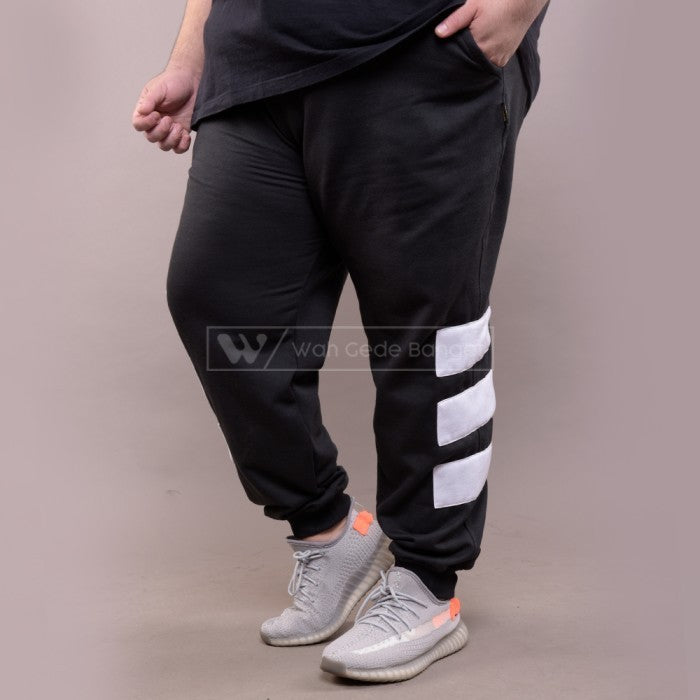 WGB Celana Jogger Panjang BW Striped Pria Bigsize Super Jumbo XL XXL