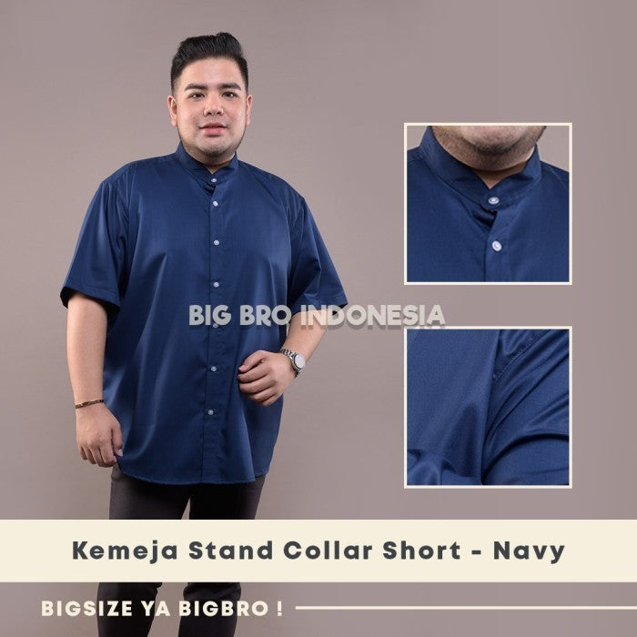 Kemeja Big Size Basic Collar Pendek Pria BIG BRO Jumbo XXL XXXL