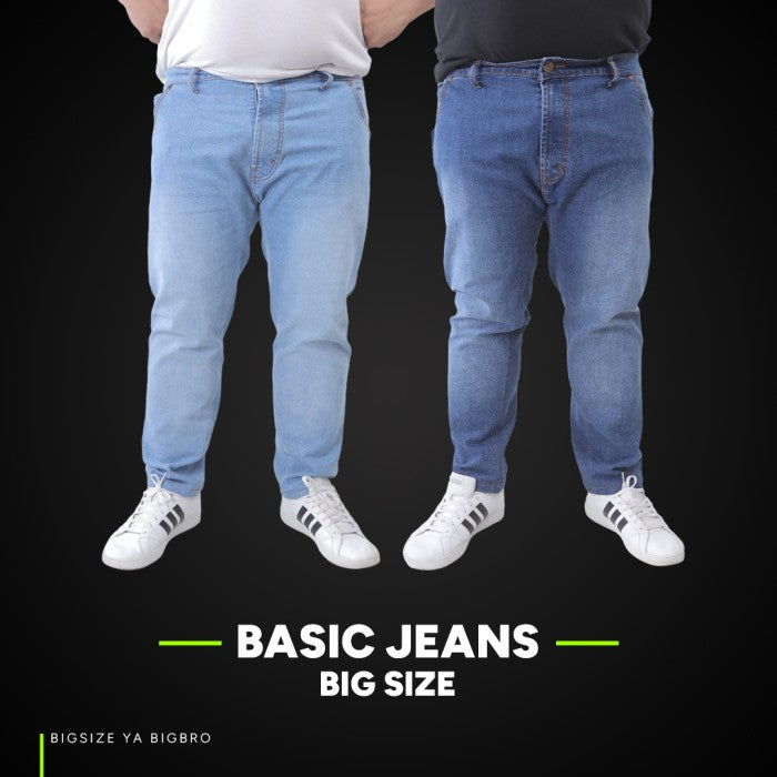 BigBro Celana Jeans Panjang Basic Spray Pria Big Size Jumbo XXL XXXL