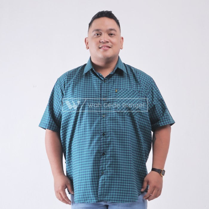 WGB Kemeja Kotak Lengan Pendek Pria Big Size Ukuran Jumbo XXL XXXL