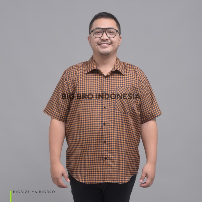 BigBro Kemeja Kotak Pendek Big Size Pria Ukuran Besar Jumbo XXL XXXL