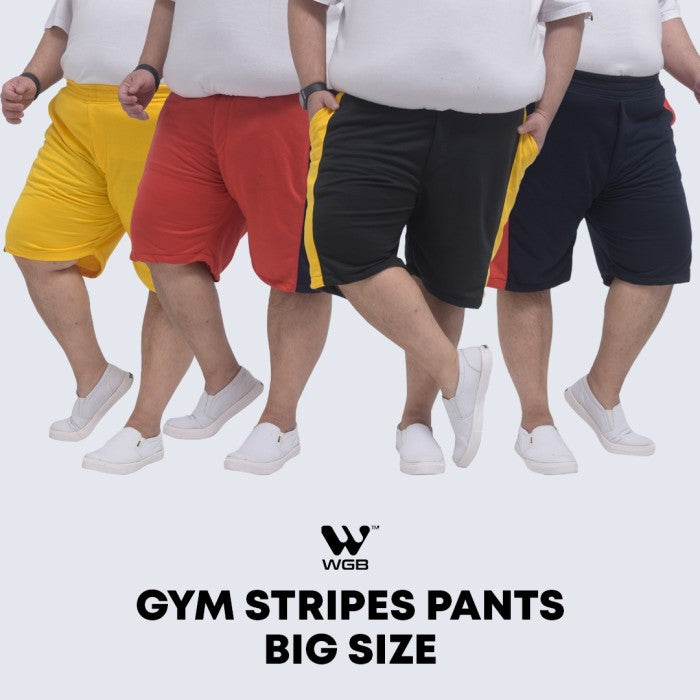 WGB Celana Pendek Gym Stripe Olahraga Big Size Jumbo XXL XXXL