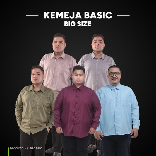 Kemeja Big Size Pria BIG BRO Ukuran Besar Jumbo XXL XXXL Putih Panjang