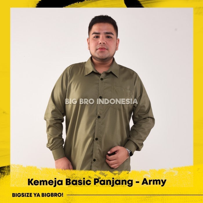 Kemeja Big Size Pria BIG BRO Ukuran Besar Jumbo XXL XXXL Putih Panjang