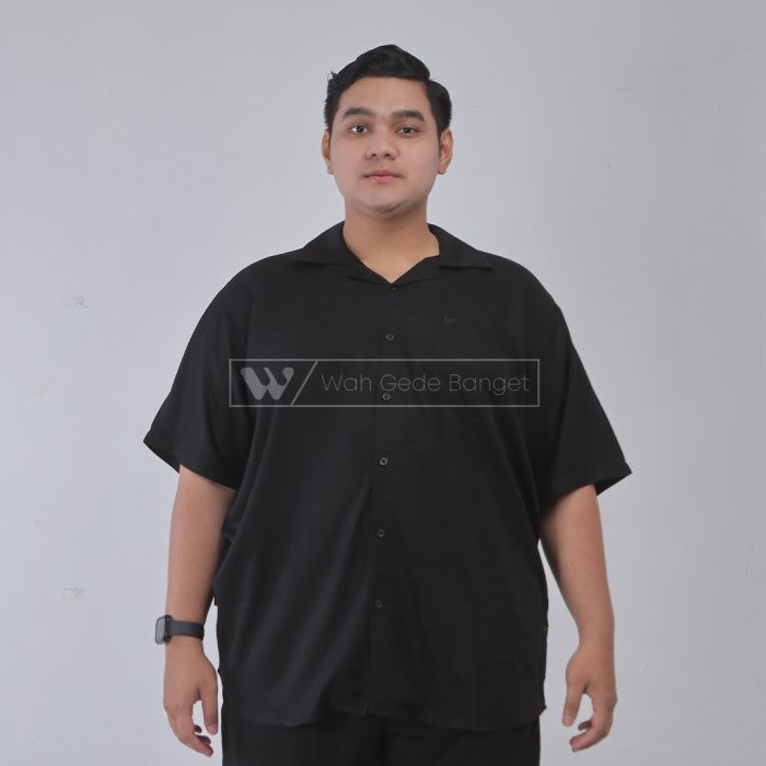 WGB Kemeja Polos Cuban Lengan Pendek Pria Big Size Jumbo XL XXL