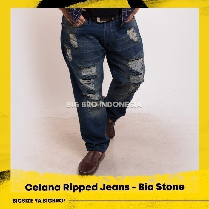 BigBro Celana Ripped Jeans Panjang BigSize BIG BRO Ukuran Besar XL XXL