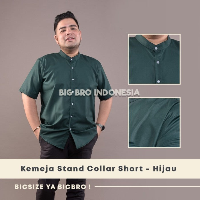 Kemeja Big Size Basic Collar Pendek Pria BIG BRO Jumbo XL XXL