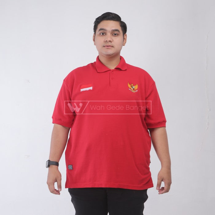 WGB Kaos Polo Cotton Red Unity Pria Big Size Jumbo Ukuran Besar XL XXL