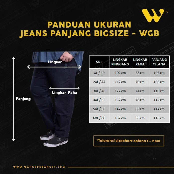 WGB Celana Jeans Panjang Basic Spray Pria Big Size Jumbo XXL XXXL