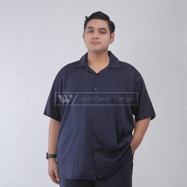 WGB Kemeja Polos Cuban Lengan Pendek Pria Big Size Jumbo XL XXL