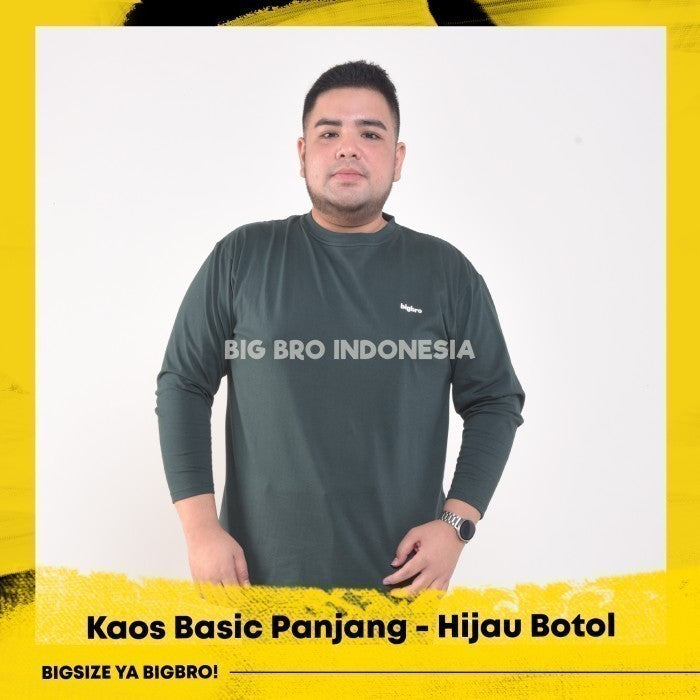 Kaos Basic Panjang Big Size Pria BIGBRO Ukuran Besar Jumbo XXL XXXL