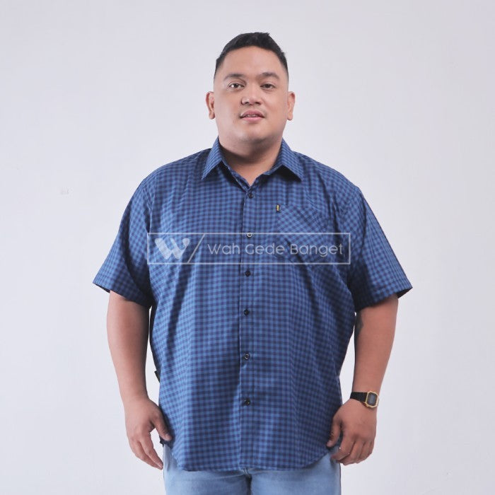 WGB Kemeja Kotak Lengan Pendek Pria Big Size Ukuran Jumbo XXL XXXL