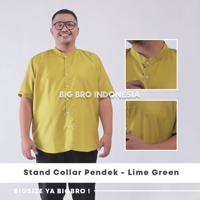 Kemeja Big Size Basic Collar Pendek Pria BIG BRO Jumbo XL XXL