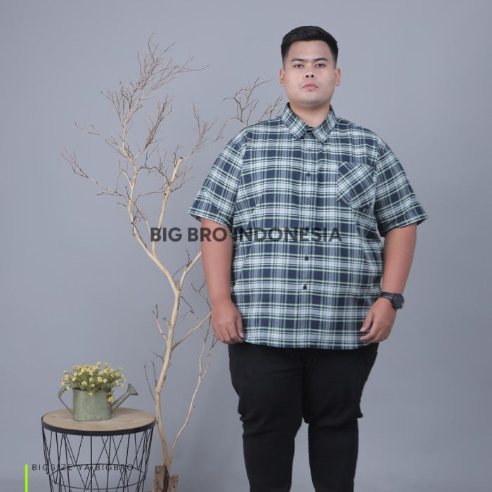 Kemeja Kotak Pendek Big Size Pria BIG BRO Ukuran Besar Jumbo XXL XXXL