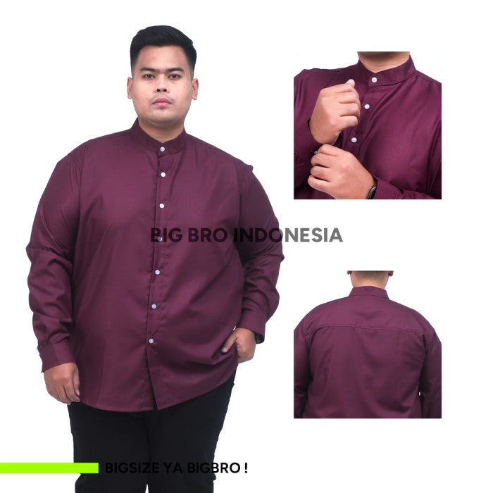 Kemeja Big Size Basic Collar Panjang Pria BIG BRO Jumbo XXL XXXL