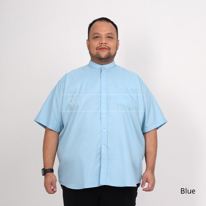 Kemeja Stand Up Collar Pendek Pria Big Size XL  XXL XXXL GDE  WGB