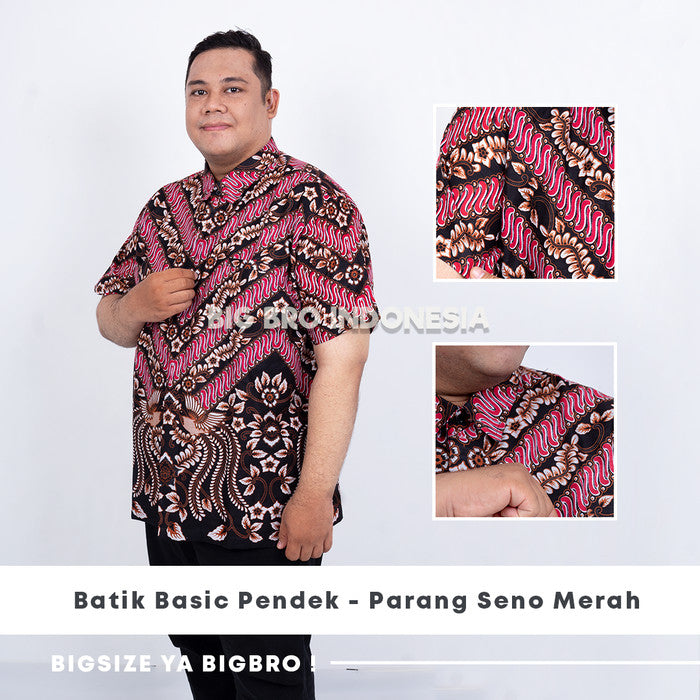 WGB Batik Big Size Pria Basic Lengan Pendek XXL XXXL