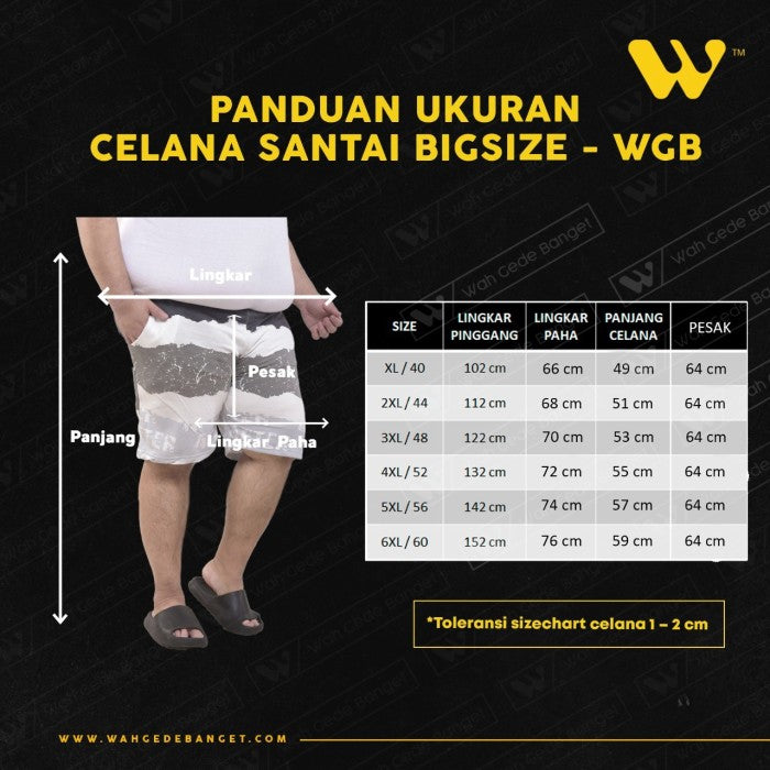 WGB Celana Pendek Gym Stripe Olahraga Big Size Jumbo XXL XXXL