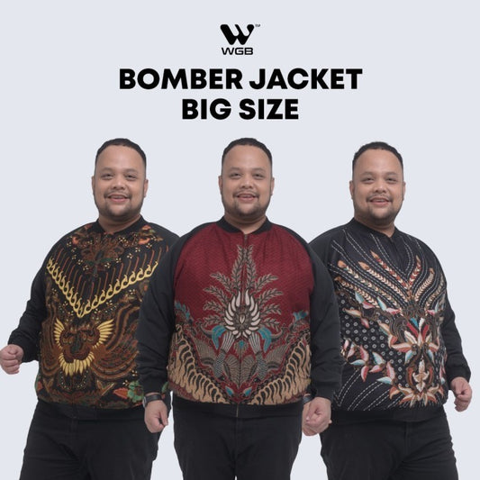 WGB Jaket Bomber Batik Pria Big Size Ukuran Besar Jumbo XXL XXXL