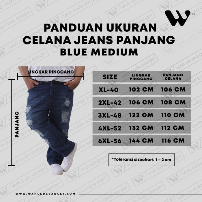 WGB Celana Jeans Sobek Ripped Bio Stone Pria Big Size Jumbo XXL XXXL