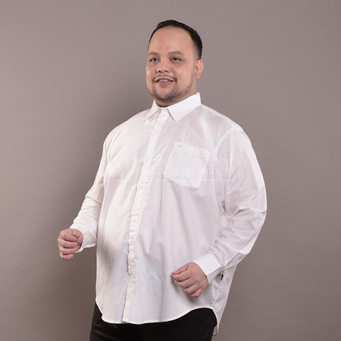 Kemeja Pria Jumbo Big Size Ukuran Besar XXL XXXL WGB Elegant White Ox