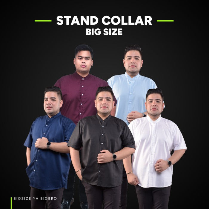 Kemeja Big Size Basic Collar Pendek Pria BIG BRO Jumbo XXL XXXL