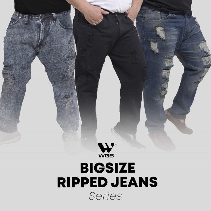 WGB Celana Jeans Sobek Ripped Pria Big Size Jumbo XL XXL XXXL