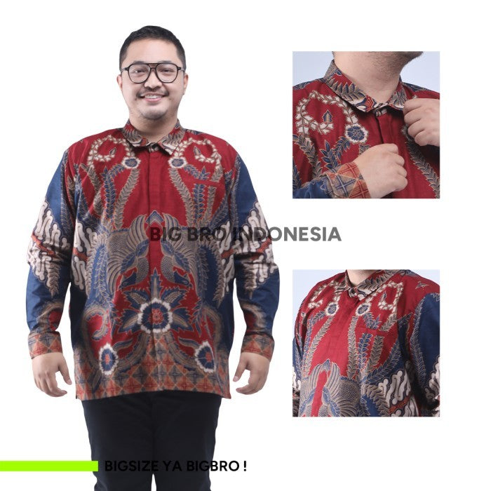 WGB Batik Big Size Pria Basic Lengan Panjang XXL XXXL