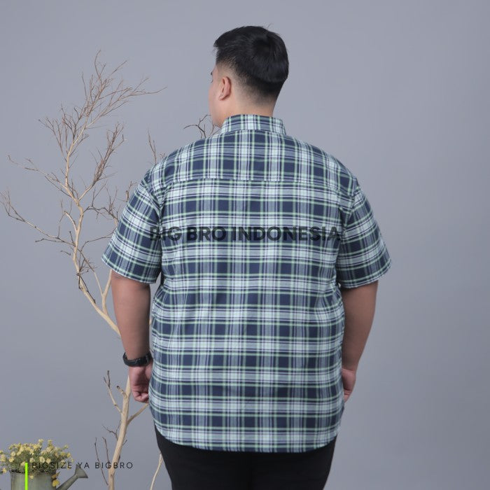 Kemeja Kotak Pendek Big Size Pria BIG BRO Ukuran Besar Jumbo XXL XXXL