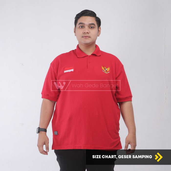 WGB Kaos Polo Cotton Red Unity Pria Big Size Jumbo Ukuran Besar XL XXL