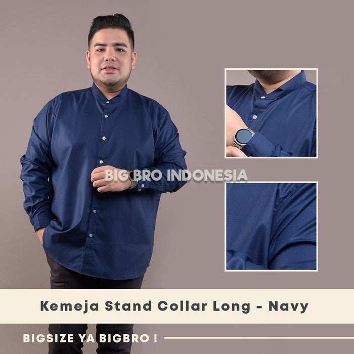 Kemeja Big Size Basic Collar Panjang Pria BIG BRO Jumbo XL XXL