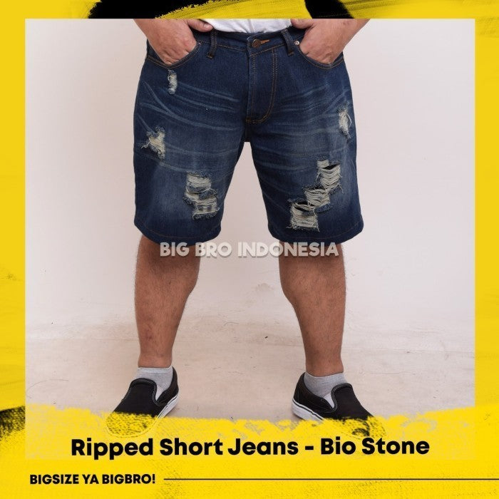 BigBro Celana Ripped Jeans Pendek BigSize BIG BRO Ukuran Besar XL XXL