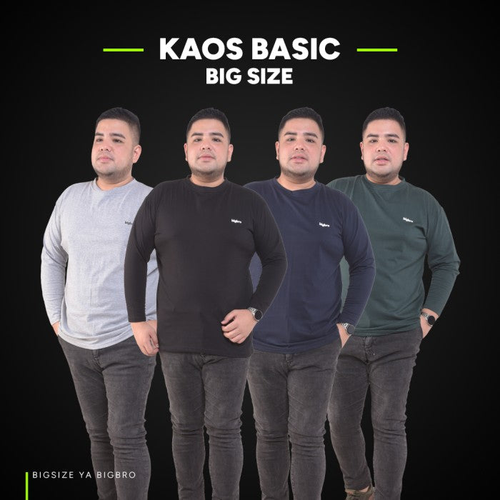 Kaos Basic Panjang Big Size Pria BIGBRO Ukuran Besar Jumbo XXL XXXL