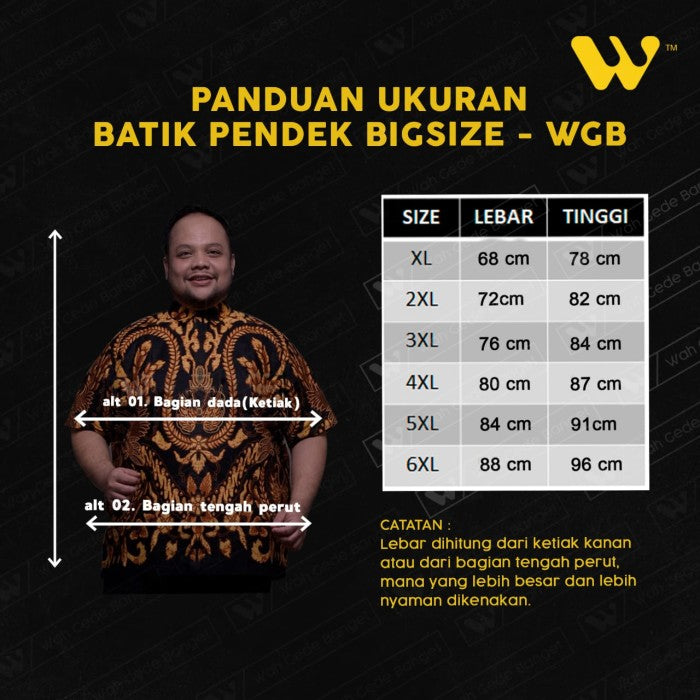 Batik Pria Jumbo Big Size Ukuran Besar XXL XXXL WGB PRAWIRA