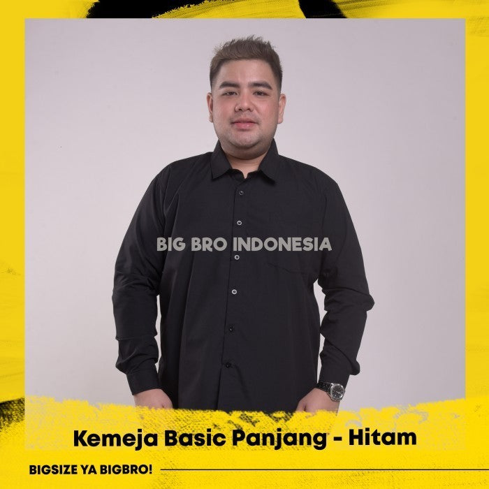 Kemeja Big Size Pria BIG BRO Ukuran Besar Jumbo XXL XXXL Biru Tua Navy