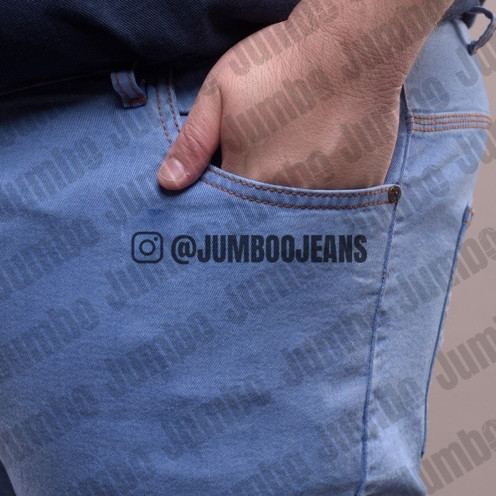 Celana Jeans Panjang Stretch Pria Big Size Jumbo Super Besar Ice Blue