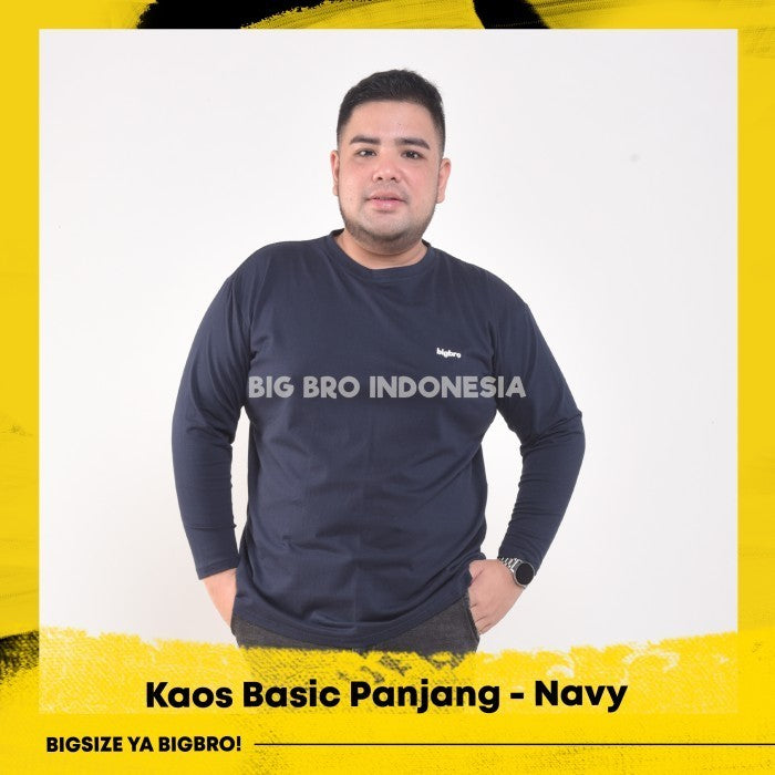 Kaos Basic Panjang Big Size Pria BIGBRO Ukuran Besar Jumbo XXL XXXL