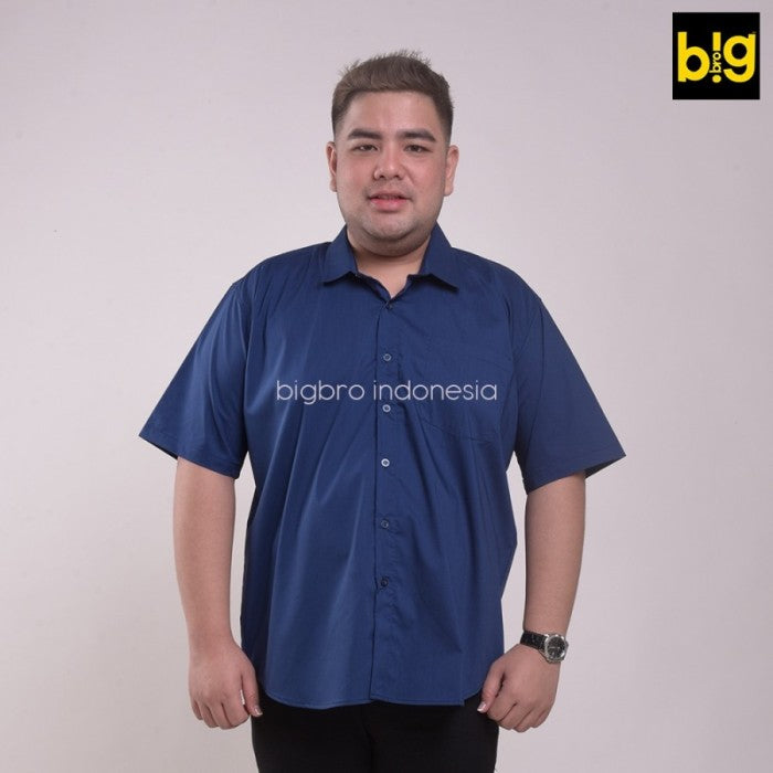 Kemeja Big Size Pria BIG BRO Ukuran Besar Jumbo XXL XXXL Putih Pendek