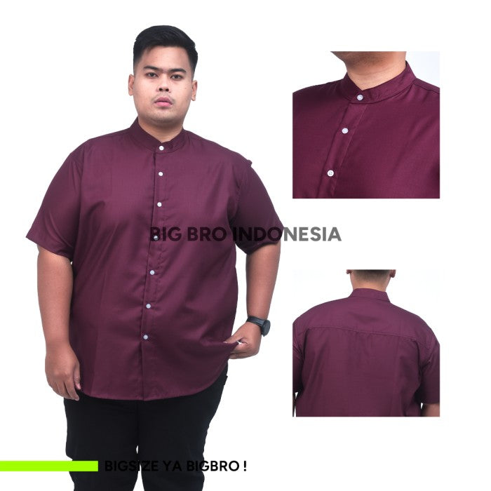 Kemeja Big Size Basic Collar Pendek Pria BIG BRO Jumbo XXL XXXL