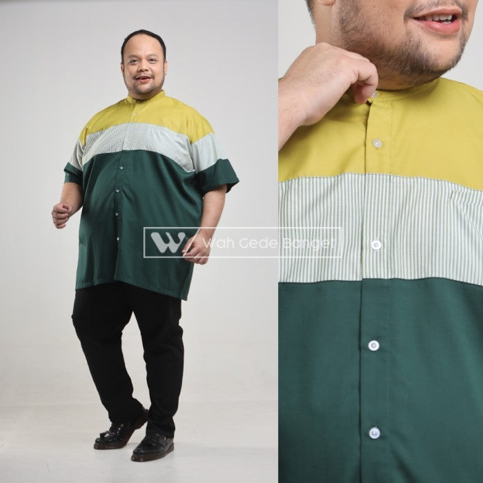 BigBro Koko Pendek Kombinasi Pria Big Size Ukuran Jumbo XXL XXXL