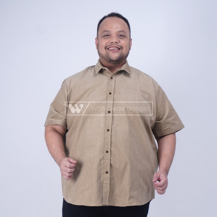 WGB Kemeja Pendek Corduroy Pria Big Size Ukuran Besar XXL XXXL