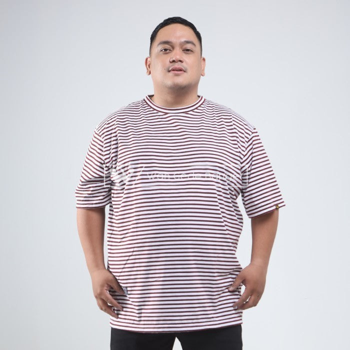 WGB Kaos Salur Mono Striped Pria Bigsize Super Jumbo XXL XXL