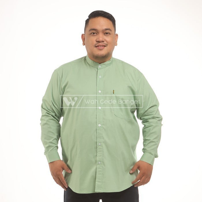 WGB Kemeja Stand Up Collar Lengan Panjang Pria Big Size XXL XXXL