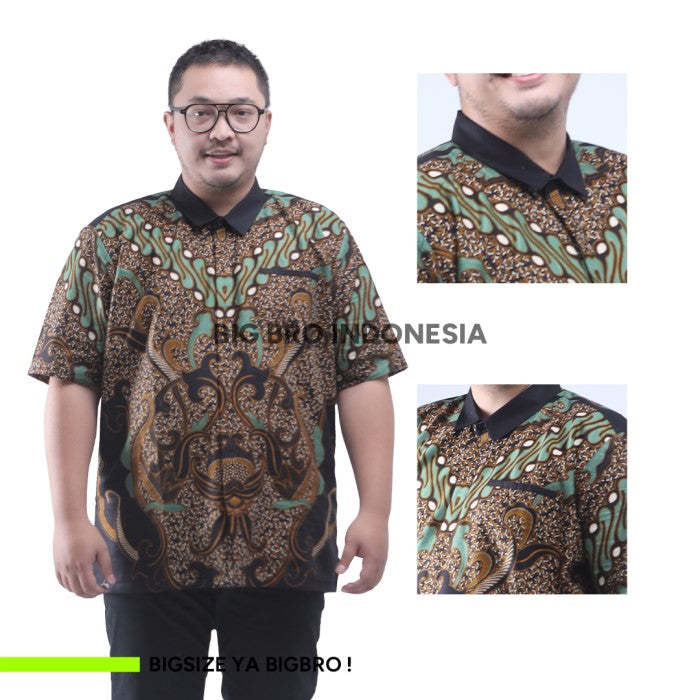 WGB Batik Big Size Pria Basic Lengan Pendek XXL XXXL