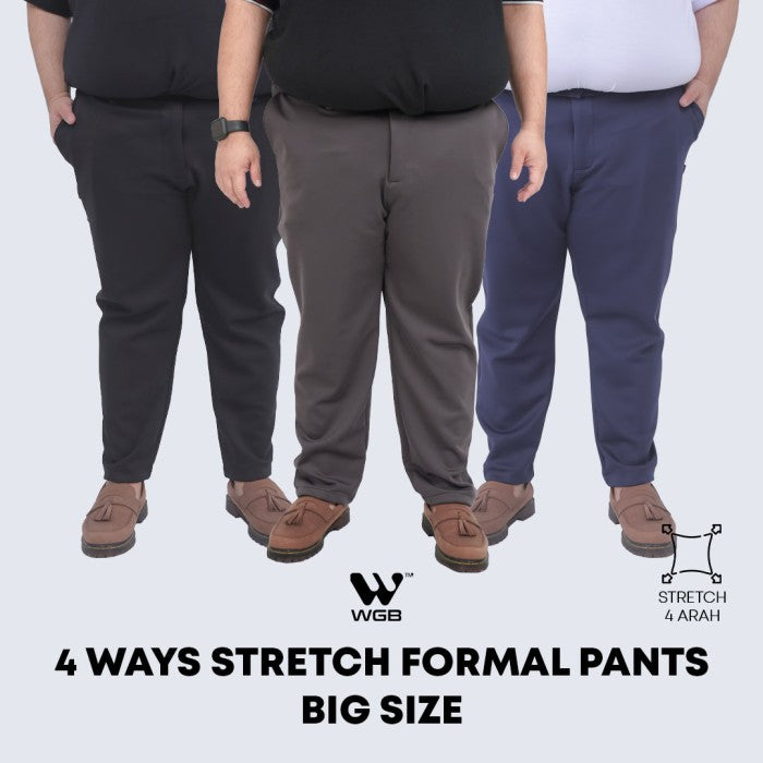 WGB Celana Formal 4ways Stretch Pria Big Size Ukuran Jumbo XXL XXXL