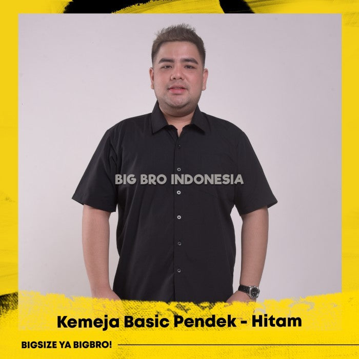 Kemeja Big Size Pria BIG BRO Ukuran Besar Jumbo XXL XXXL Putih Pendek