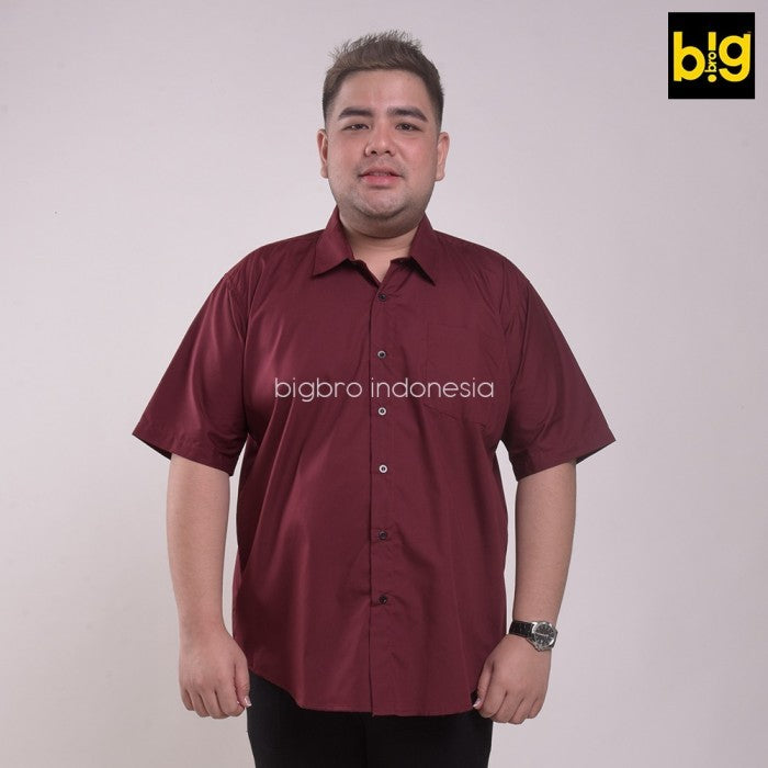 Kemeja Big Size Pria BIG BRO Ukuran Besar Jumbo XXL XXXL Putih Pendek