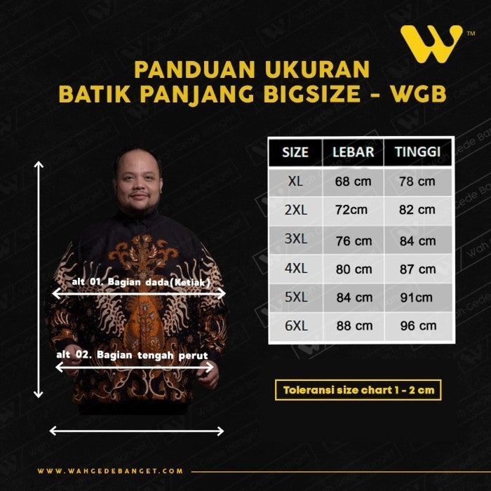 WGB Batik Pria Exclusive Lengan Panjang Big Size Ukuran Besar XXL XXXL