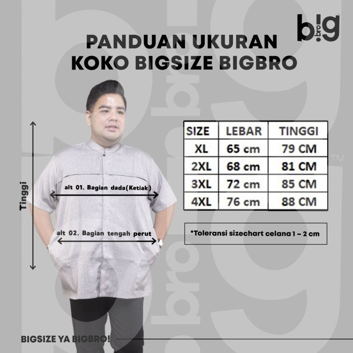 BigBro Koko Panjang Basic Pria Big Size Ukuran Jumbo XXL XXXL